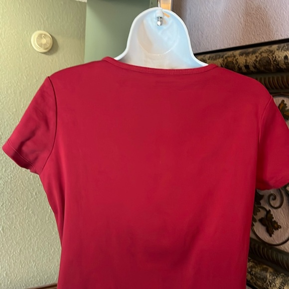 PENDLETON ROUND-UP tee-Cotton red short sleeve logo V-Neckline Sz L - Picture 6 of 12
